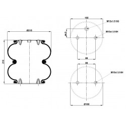 2BK0220-3M Пневморессора BERGKAU 2BK0 220-3M (FD200-19 М12x1.5 2M10)