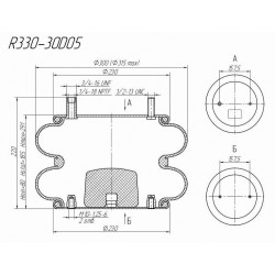 2K-315 Пневморессора AIRREX U213320ARX /R330-30D05 ПАЗ 11120058